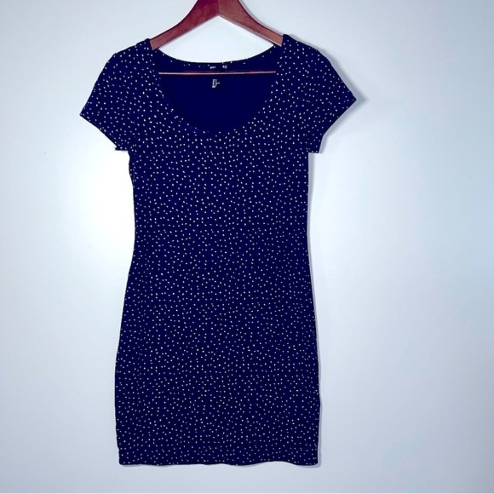 H&M NAVY BLUE POLKA DRESS